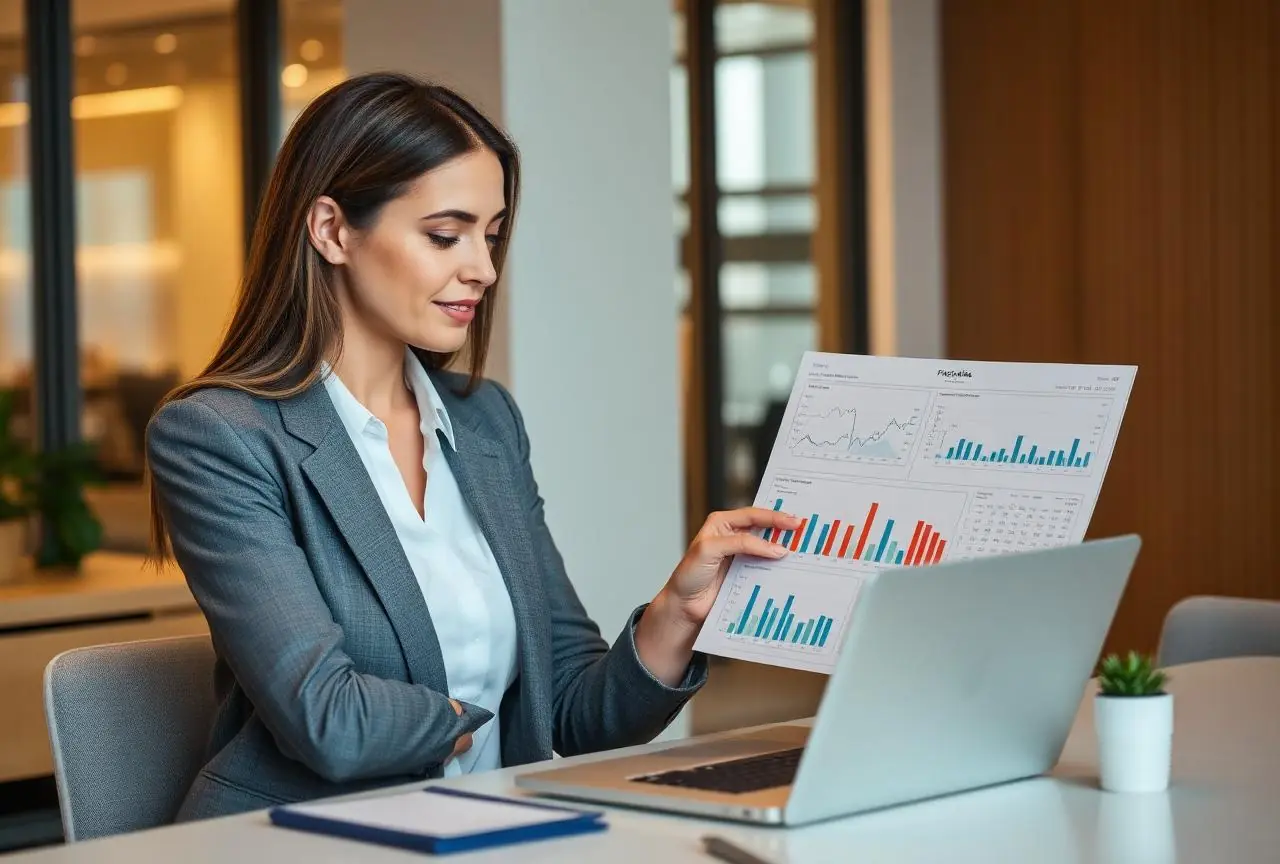 Professional reviewing consulting firm financial reports