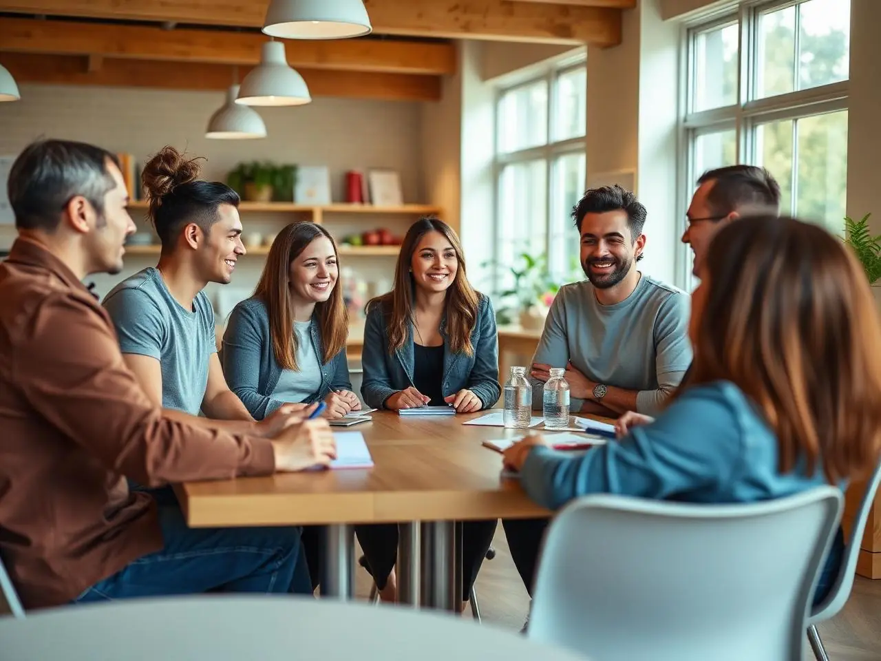 Non-profit team meeting in a community space